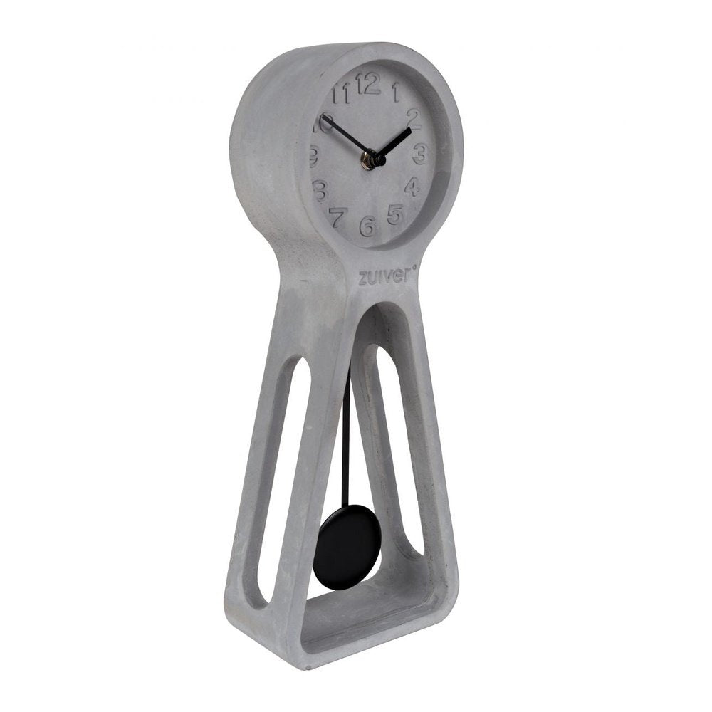 Product photograph of Zuiver Pendulum Clock Time Concrete from Olivia's.