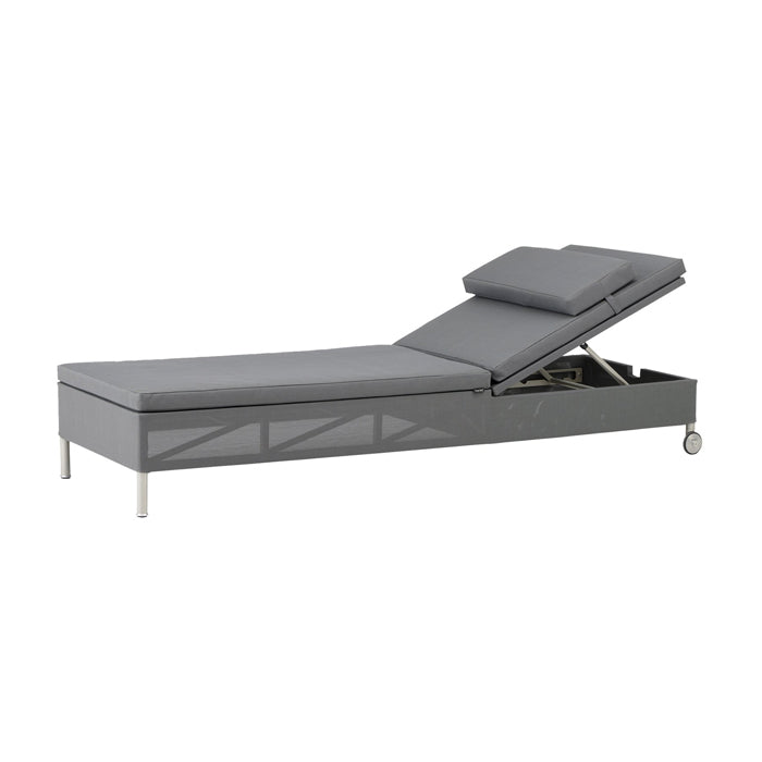 Product photograph of Cane-line Rest Outdoor Sunbed Grey Single from Olivia's
