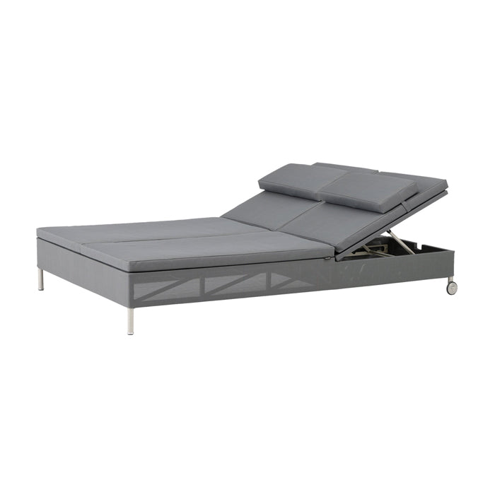 Product photograph of Cane-line Rest Outdoor Sunbed Grey Double from Olivia's.