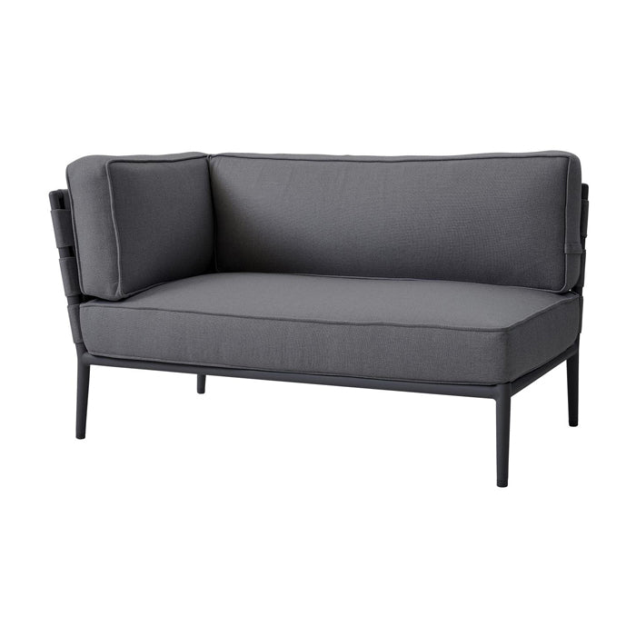 Product photograph of Cane-line Conic 2-seater Outdoor Sofa Right Module Grey from Olivia's