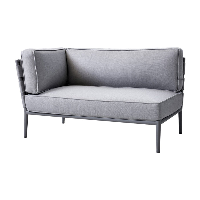 Product photograph of Cane-line Conic 2-seater Outdoor Sofa Right Module Light Grey from Olivia's