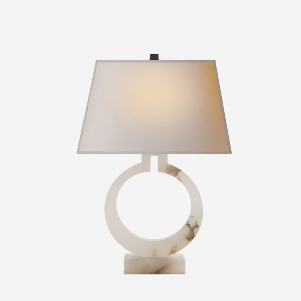 Product photograph of Andrew Martin Ring Form Table Lamp Alabaster Small from Olivia's