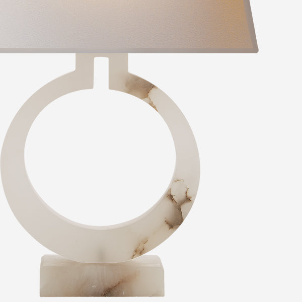 Product photograph of Andrew Martin Ring Form Table Lamp Alabaster Small from Olivia's.