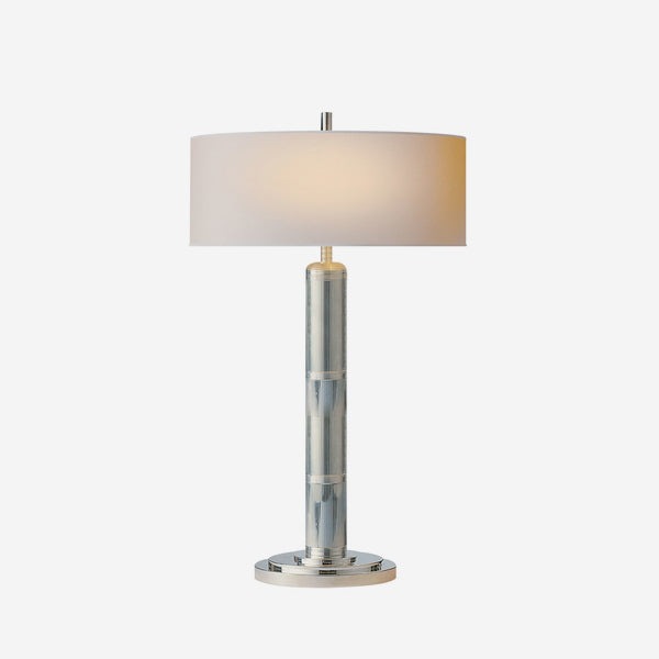 Product photograph of Andrew Martin Longacre Table Lamp Polished Nickel Small from Olivia's.