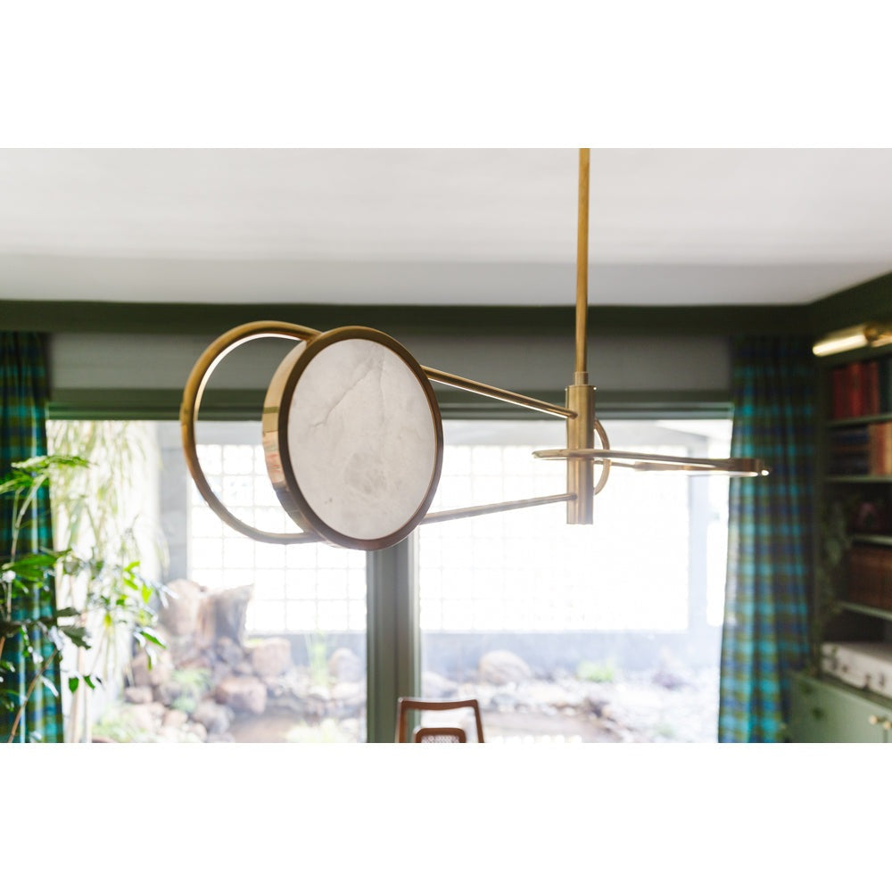 Product photograph of Hudson Valley Lighting Jervis Brass Base And Off White Shade 2 Pendant from Olivia's.