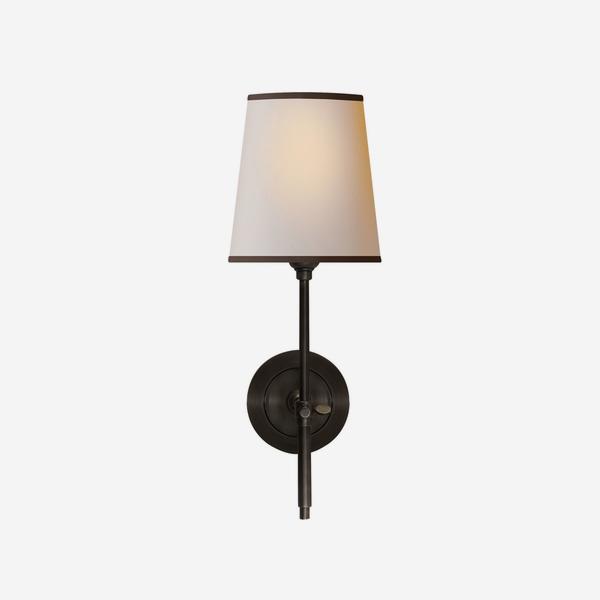 Product photograph of Andrew Martin Bryant Wall Light Bronze Black Trim Shade from Olivia's