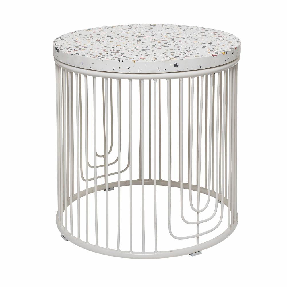 Product photograph of Bloomingville Cap Side Table In White from Olivia's
