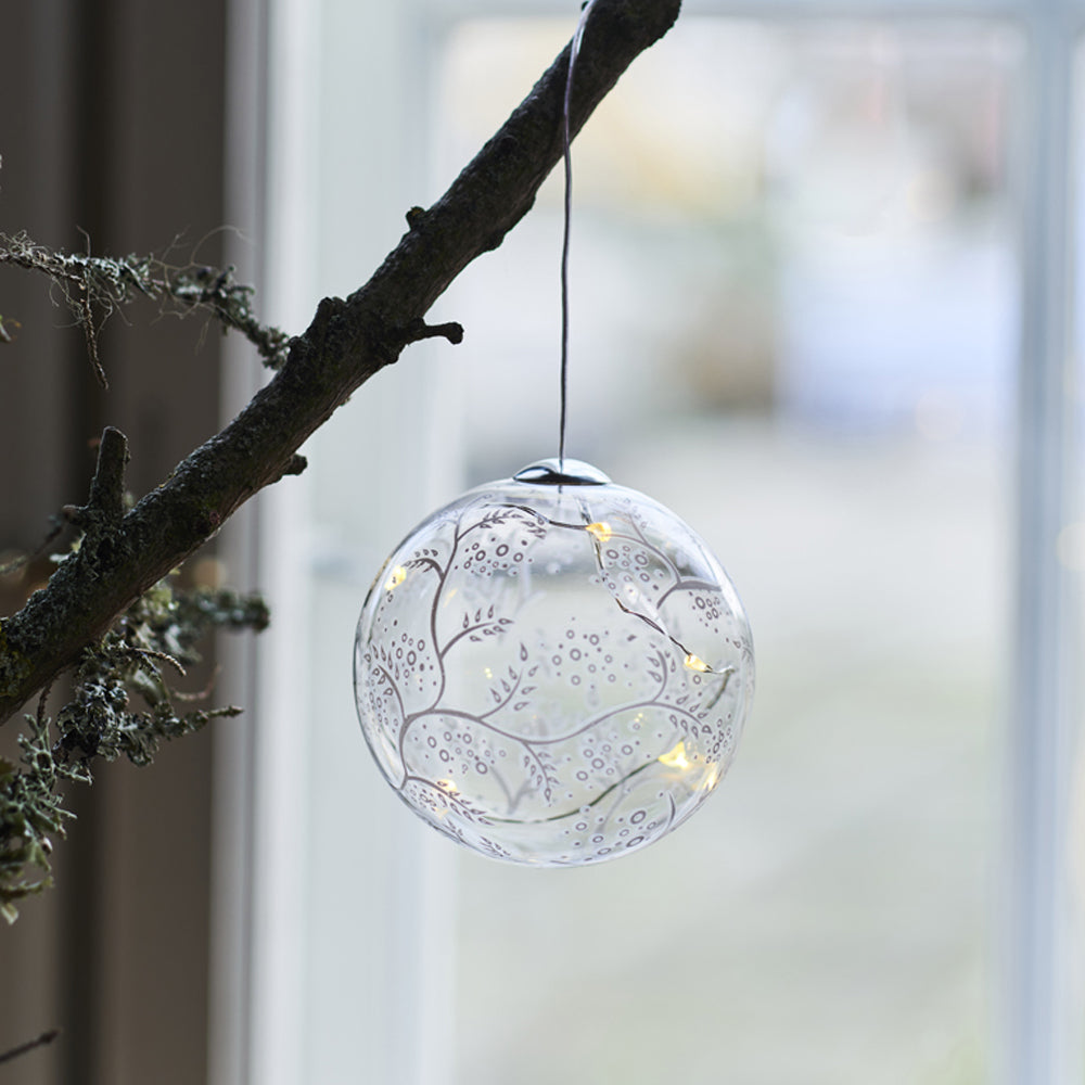 Product photograph of Ball Of Light Large Feathers Bauble from Olivia's