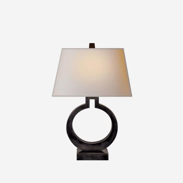 Product photograph of Andrew Martin Ring Form Table Lamp In Bronze Small from Olivia's