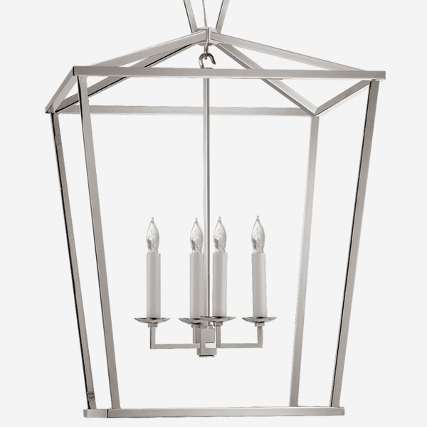 Product photograph of Andrew Martin Darlana Lantern Pendant Light Polished Nickel Small from Olivia's