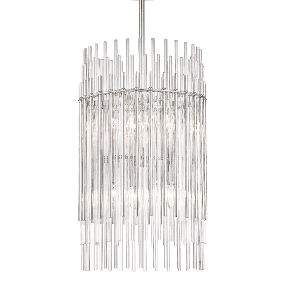 Product photograph of Hudson Valley Lighting Wallis Pendant In Polished Nickel 8 Light from Olivia's.