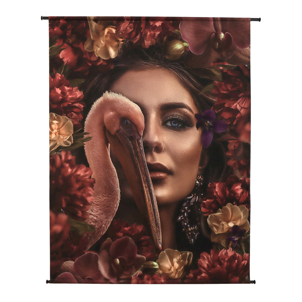 Product photograph of Libra Luxurious Glamour Collection - Floral Pelican Velvet Floral Wall Hanging from Olivia's
