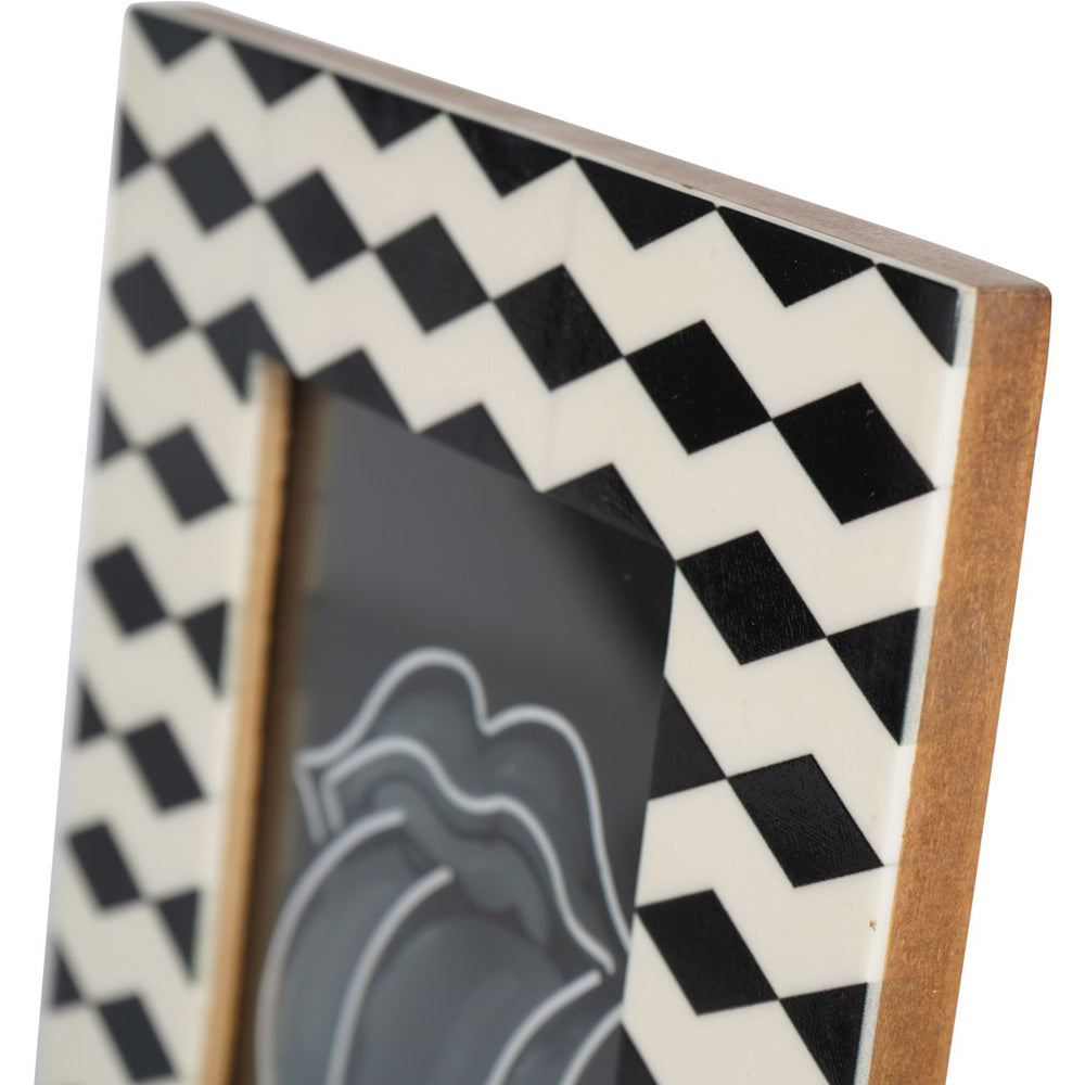 Product photograph of Libra Interiors Anya Photoframe In Black And White from Olivia's.