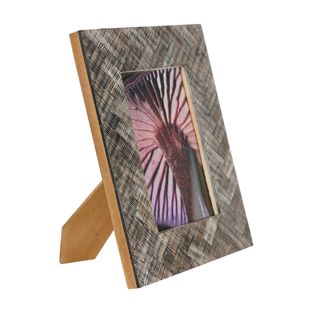 Product photograph of Libra Calm Neutral Collection - Herringbone Brown Horn Photo Frame from Olivia's