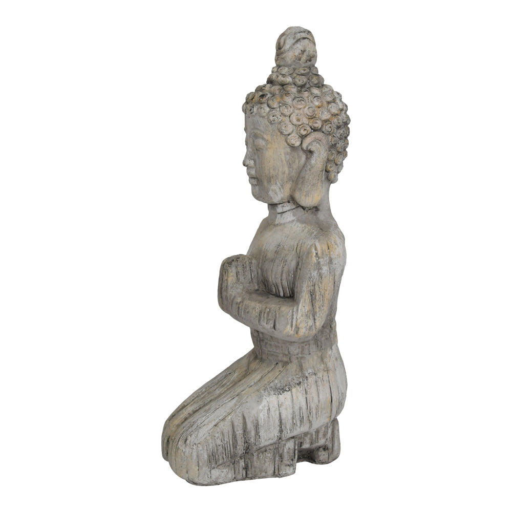 Product photograph of Libra Urban Botanic Collection - Kneeling Concrete Buddha Sculpture from Olivia's.