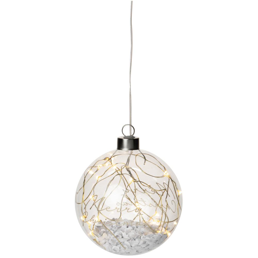 Product photograph of Ball Of Light Small Happy Holidays Bauble from Olivia's.