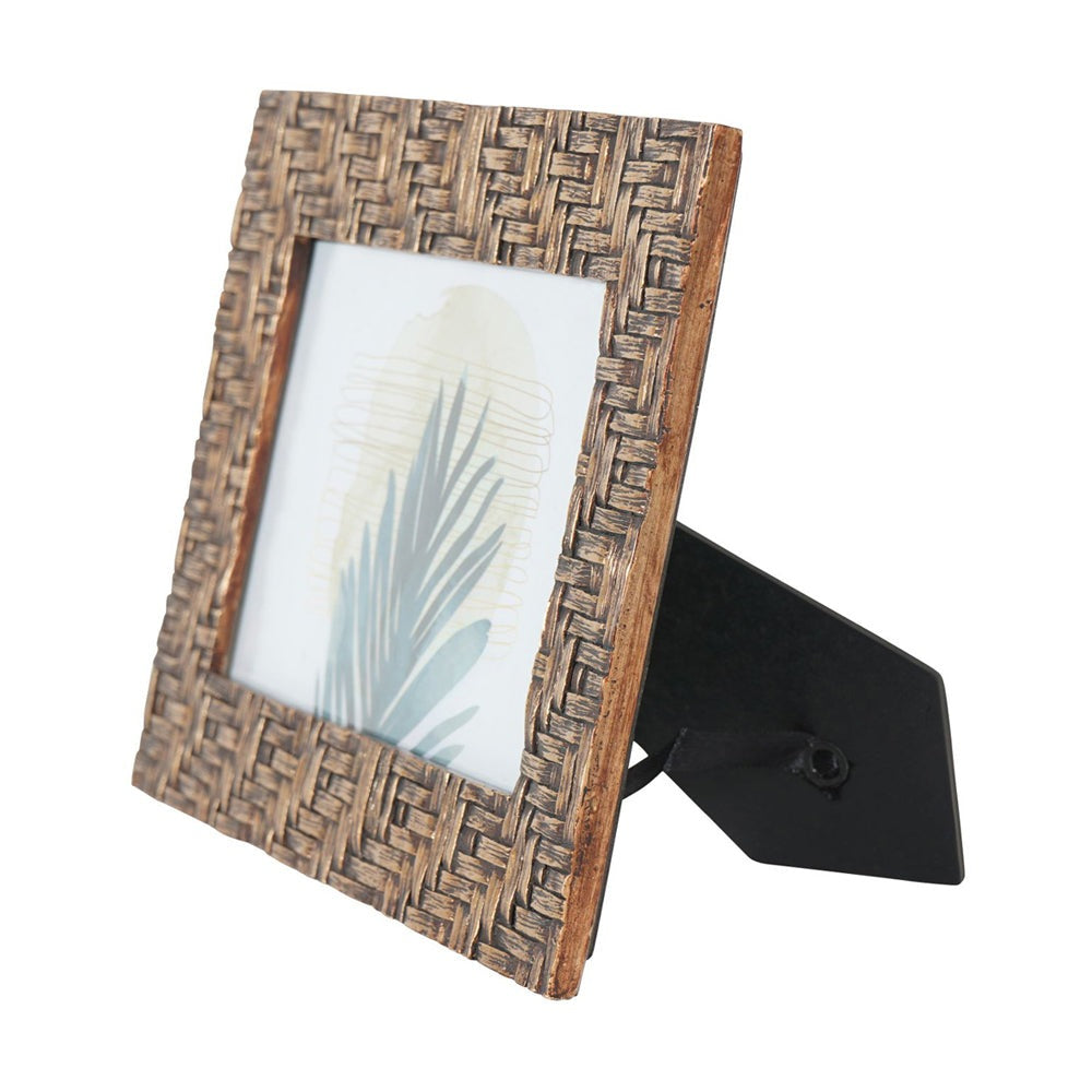 Product photograph of Libra Interiors Rustic Brown Bamboo Woven Effect Photo Frame Large from Olivia's