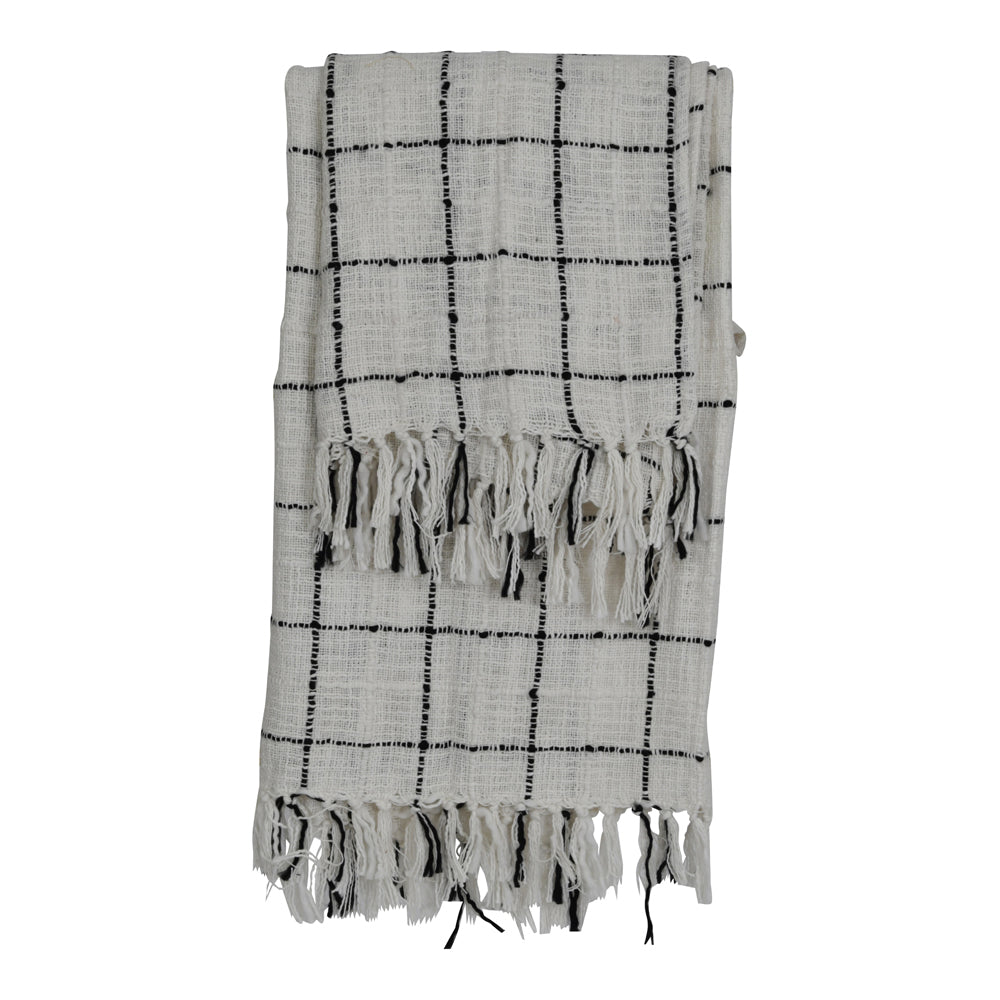 Product photograph of Libra Urban Botanic Collection - Windowpane Cotton Throw from Olivia's