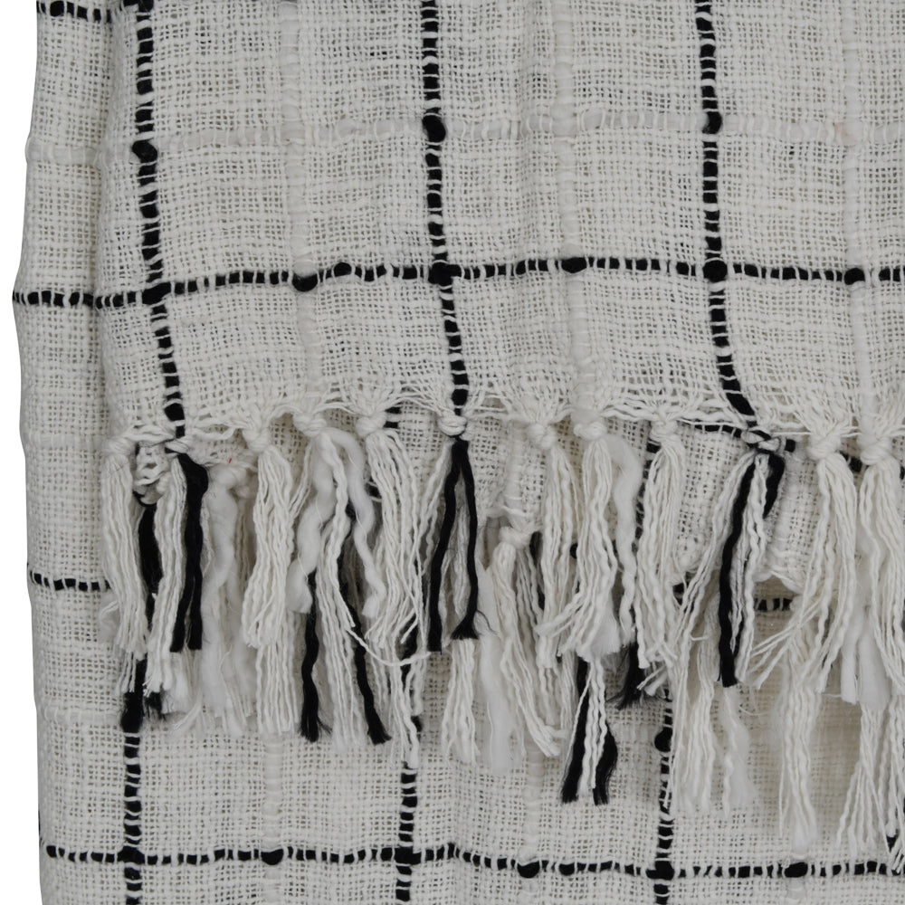 Product photograph of Libra Urban Botanic Collection - Windowpane Cotton Throw from Olivia's.