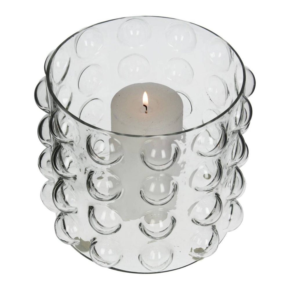 Product photograph of Libra Luxurious Glamour Collection - Bobble Clear Glass Candle Holder Small from Olivia's.