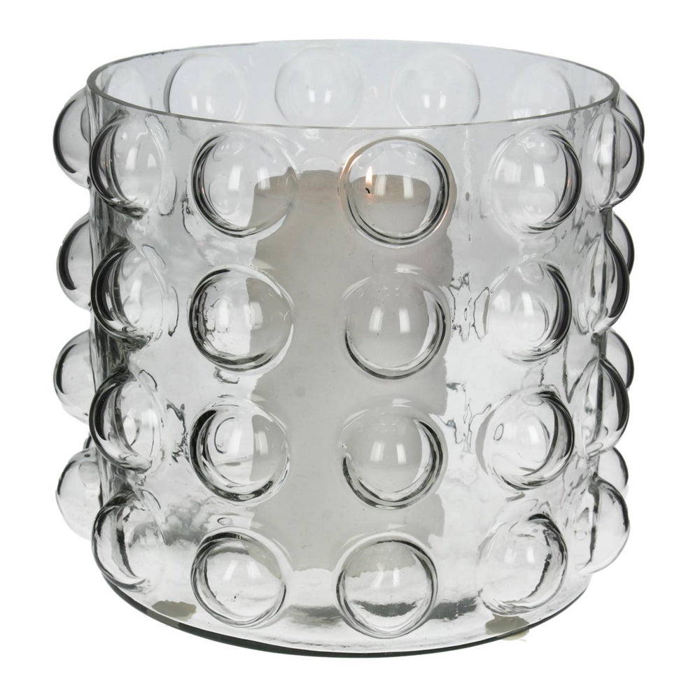 Product photograph of Libra Luxurious Glamour Collection - Bobble Clear Glass Candle Holder Small from Olivia's.