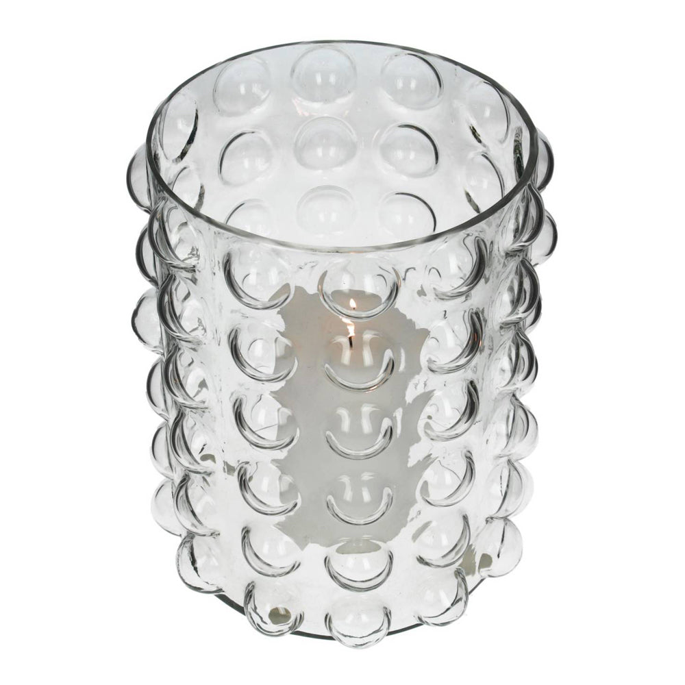 Product photograph of Libra Luxurious Glamour Collection - Bobble Clear Glass Candle Holder Medium from Olivia's.