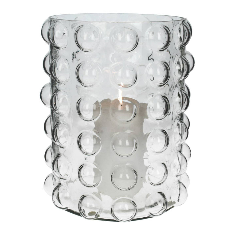 Product photograph of Libra Luxurious Glamour Collection - Bobble Clear Glass Candle Holder Medium from Olivia's.