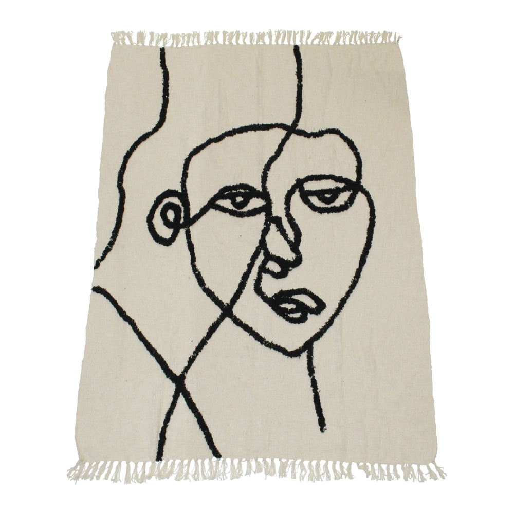 Product photograph of Libra Urban Botanic Collection - Linework Face Cotton Throw from Olivia's
