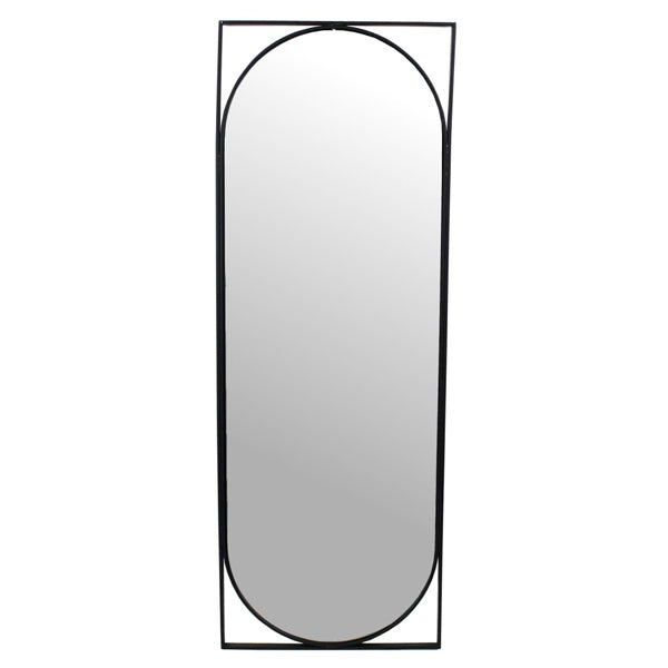 Libra Isaac Metal Oval Full Length Mirror Black Large