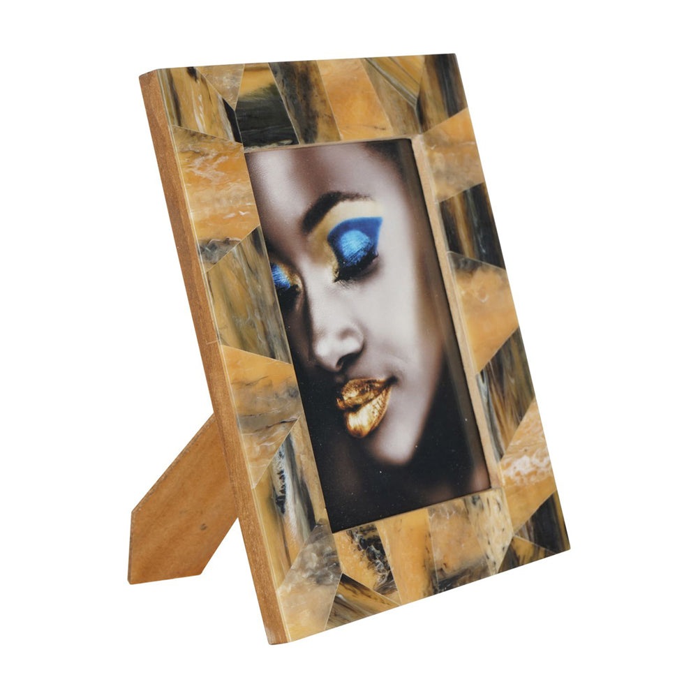 Product photograph of Libra Calm Neutral Collection - Tortoiseshell Style Rectangular Photo Frame from Olivia's