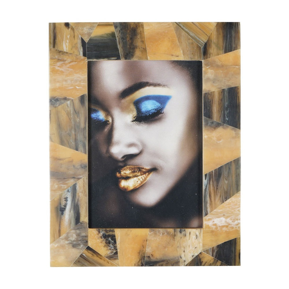 Product photograph of Libra Interiors Tortoiseshell Style Rectangular Photo Frame from Olivia's.