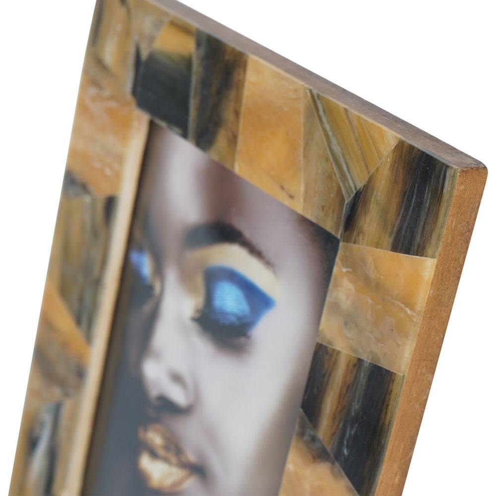 Product photograph of Libra Calm Neutral Collection - Tortoiseshell Style Rectangular Photo Frame from Olivia's.