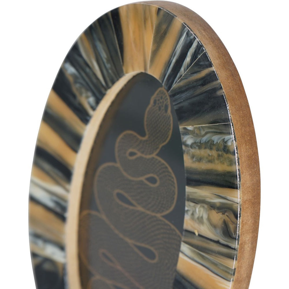 Product photograph of Libra Calm Neutral Collection - Tortoiseshell Style Oval Photo Frame from Olivia's.