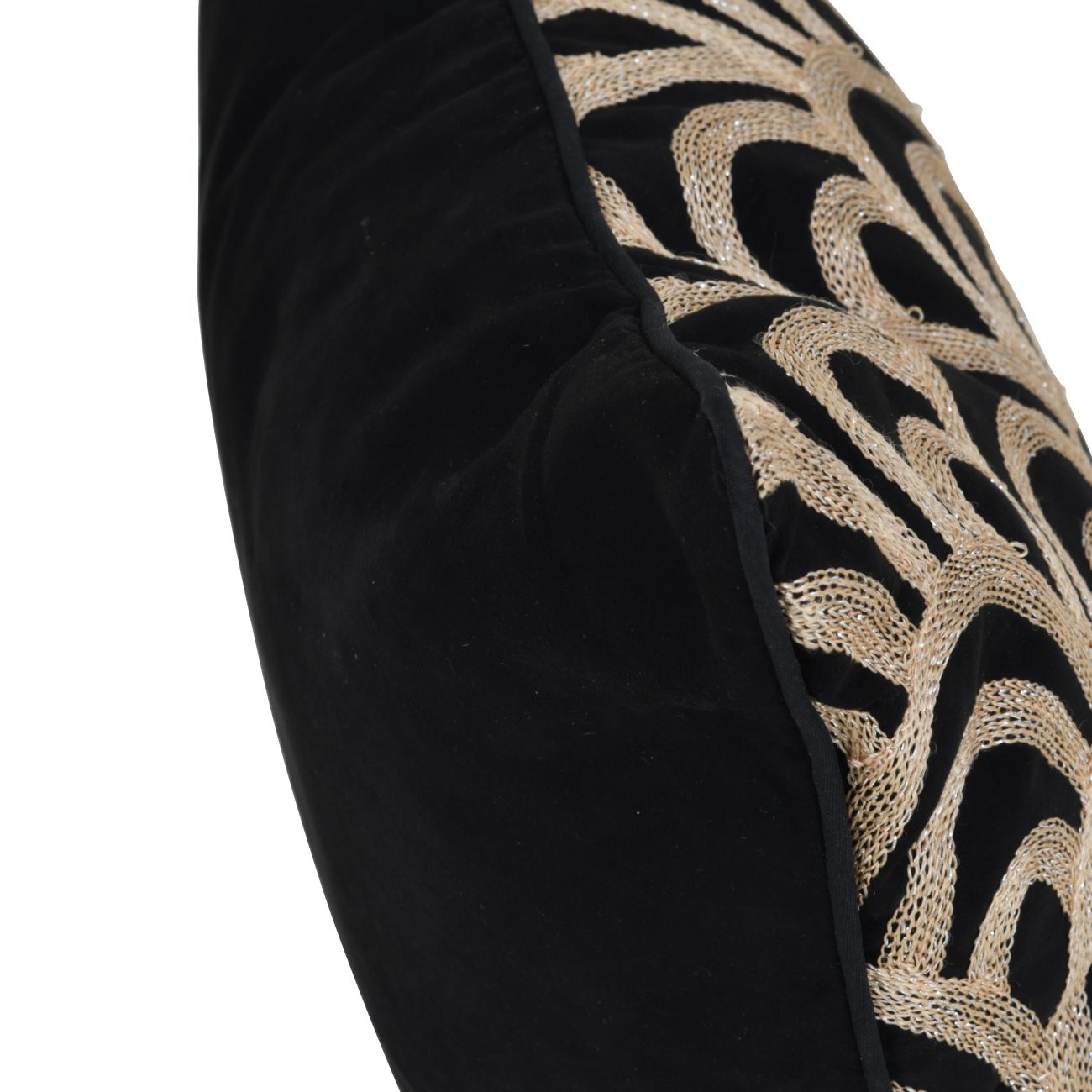 Product photograph of Libra Urban Botanic Collection - Deco Scalloped Cushion Cover Black from Olivia's.