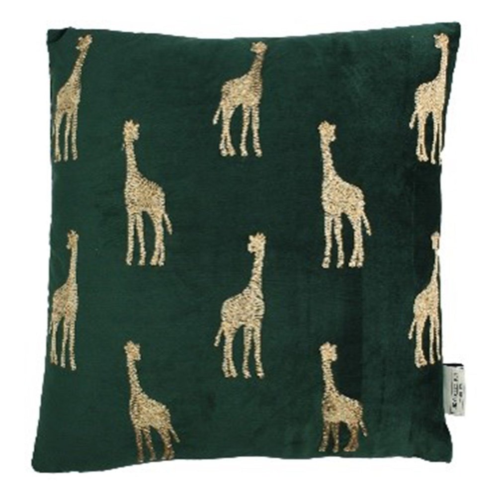 Product photograph of Libra Luxurious Glamour Collection - Safari Giraffe Cushion Cover Green Velvet from Olivia's