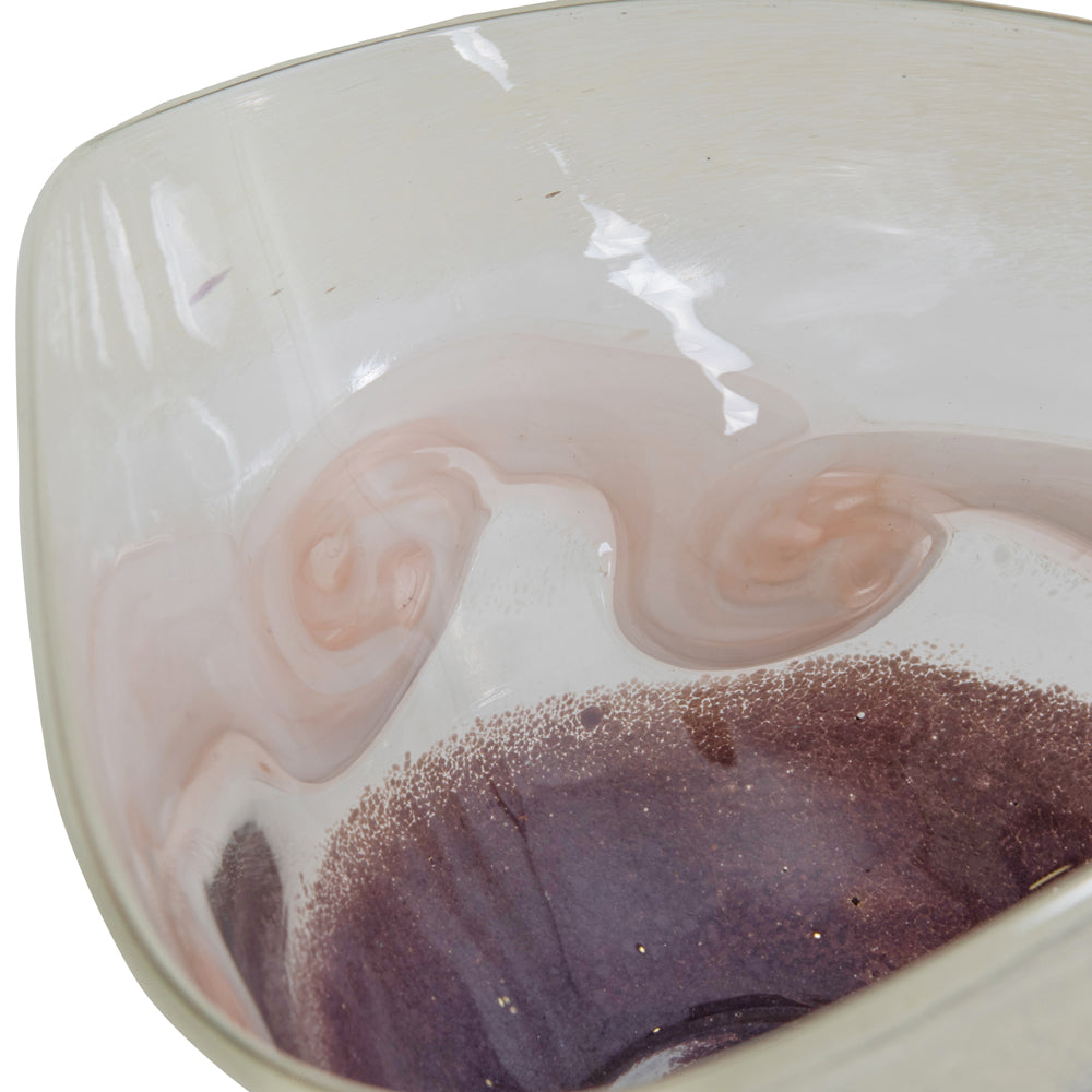 Product photograph of Libra Calm Neutral Collection - Peach Swirl Glass Bowl from Olivia's.