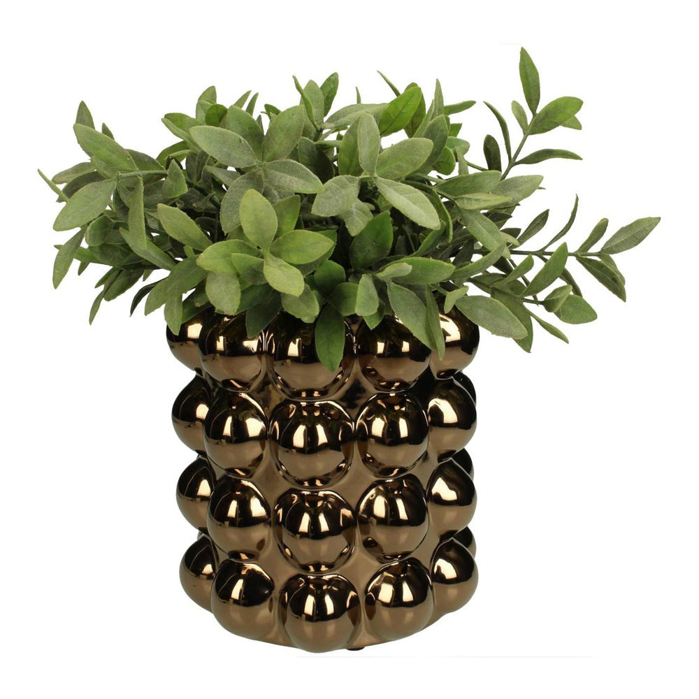 Product photograph of Libra Urban Botanic Collection - Bobble Bronze Ceramic Vase Medium from Olivia's.