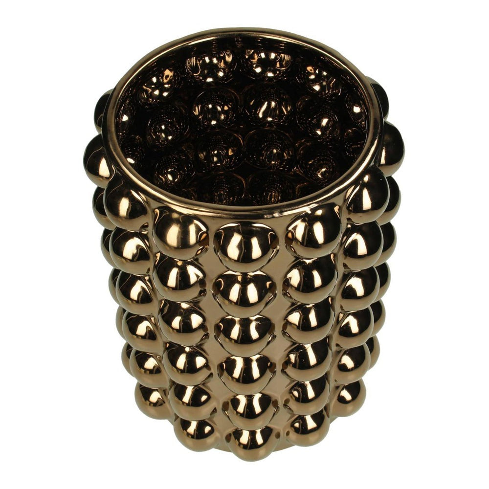 Product photograph of Libra Urban Botanic Collection - Bobble Bronze Ceramic Vase Large from Olivia's.