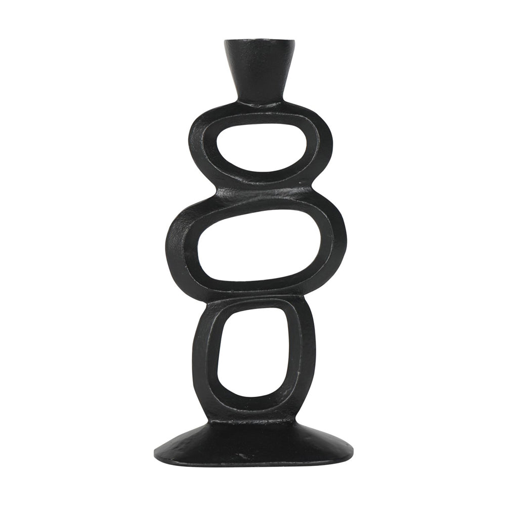 Product photograph of Libra Calm Neutral Collection - Organic Sculptural Candle Holder In Black Small from Olivia's