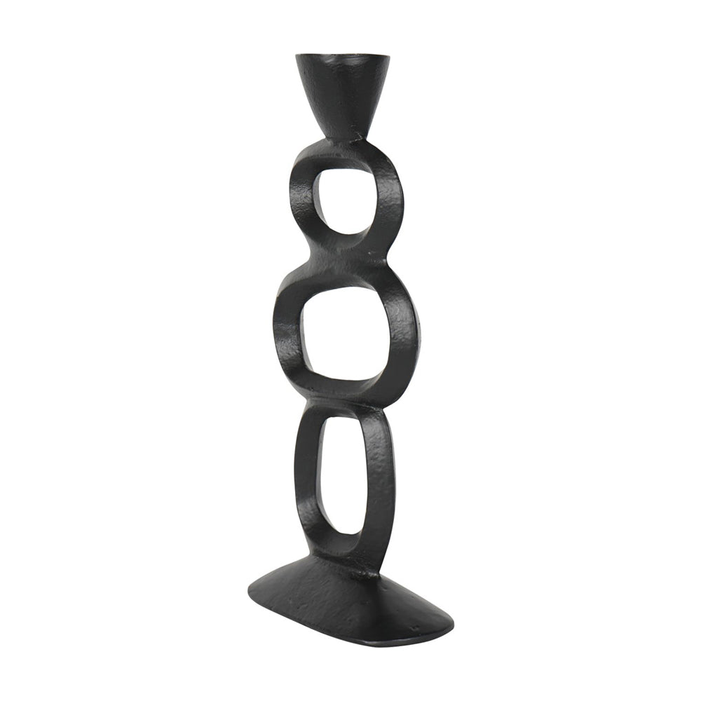 Product photograph of Libra Calm Neutral Collection - Organic Sculptural Candle Holder In Black Small from Olivia's.