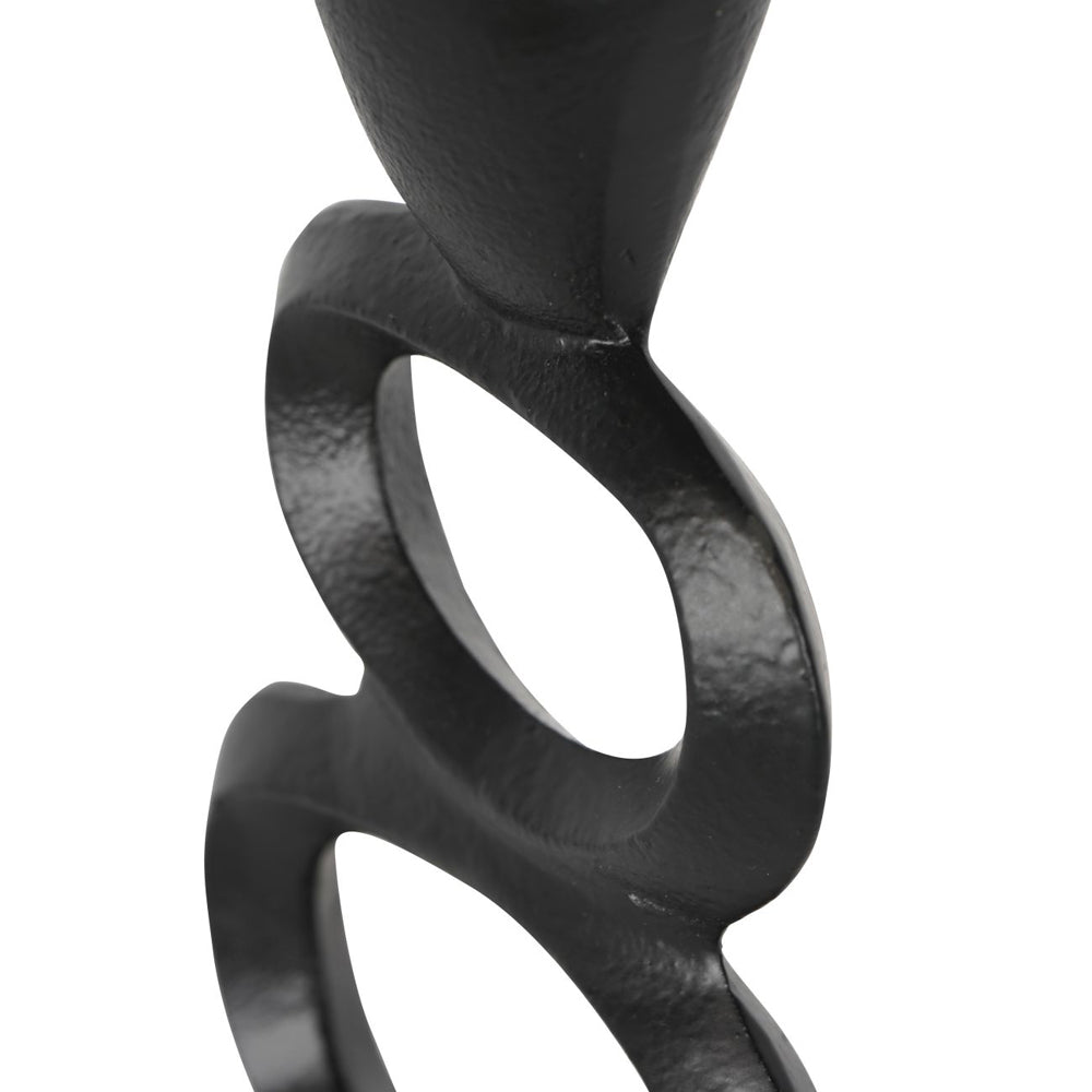 Product photograph of Libra Calm Neutral Collection - Organic Sculptural Candle Holder In Black Small from Olivia's.