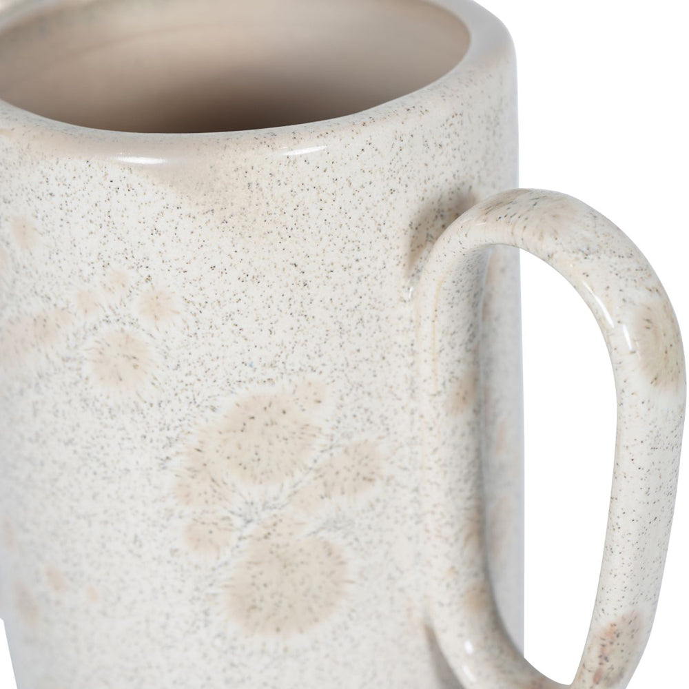 Product photograph of Libra Calm Neutral Collection - Zahara Handled Ceramic Vase In Cream Large from Olivia's.