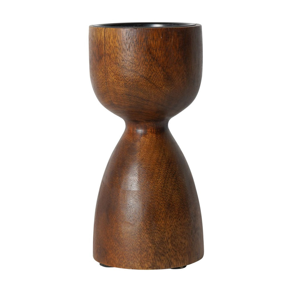 Product photograph of Libra Urban Botanic Collection - Delish Wooden Candle Holder In Brown Small from Olivia's