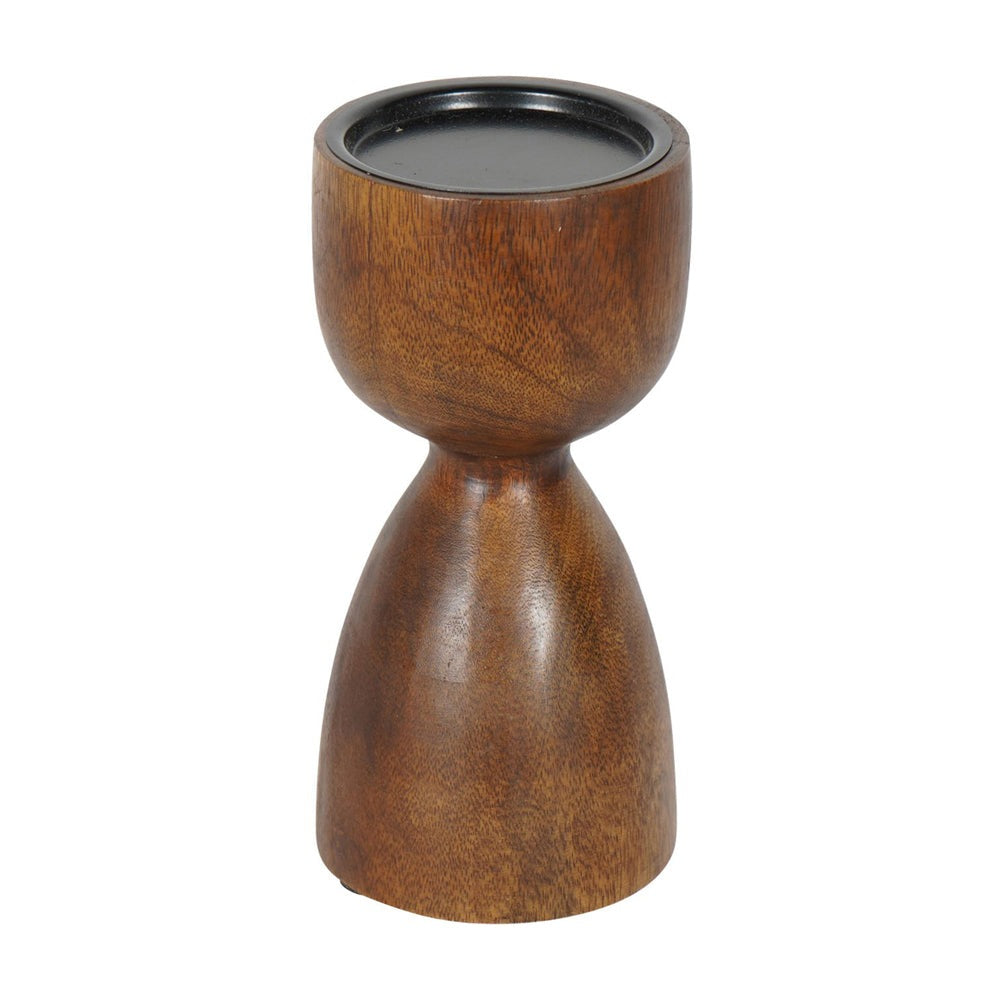 Product photograph of Libra Urban Botanic Collection - Delish Wooden Candle Holder In Brown Small from Olivia's.