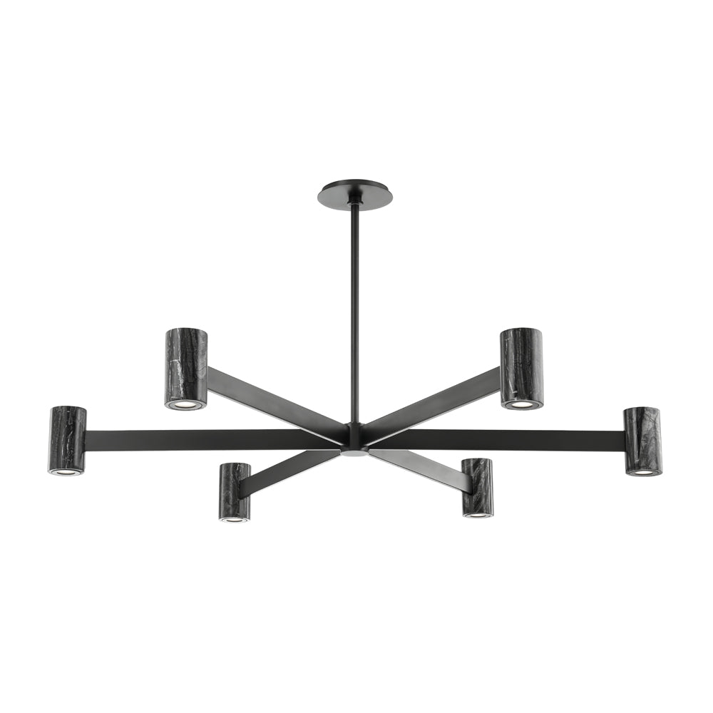 Product photograph of Hudson Valley Lighting Predock 6 Light Chandelier In Black Brass from Olivia's