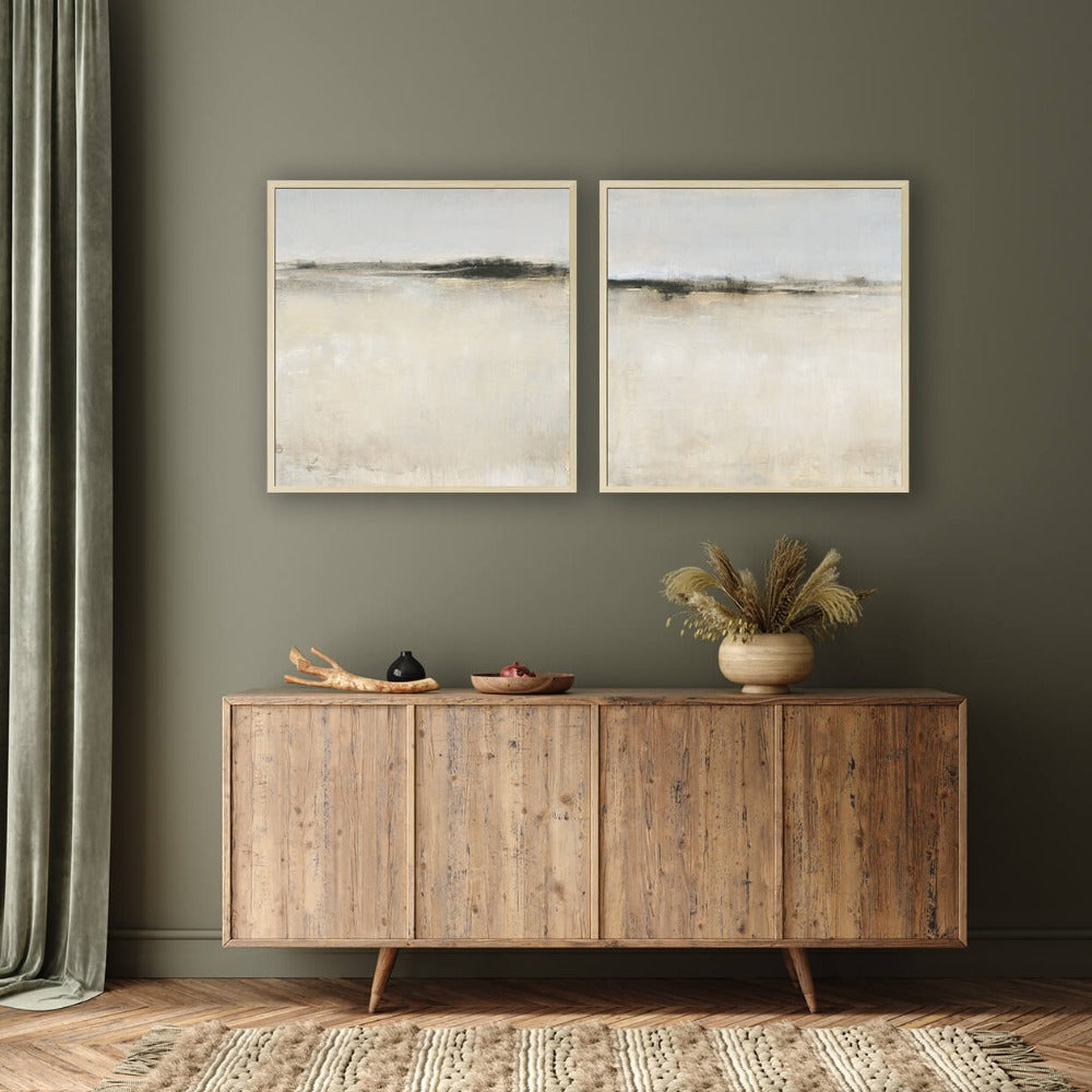 Product photograph of Olivia S Embellished Subtle Scape I - Framed Varnished Print - 62x62cm from Olivia's.