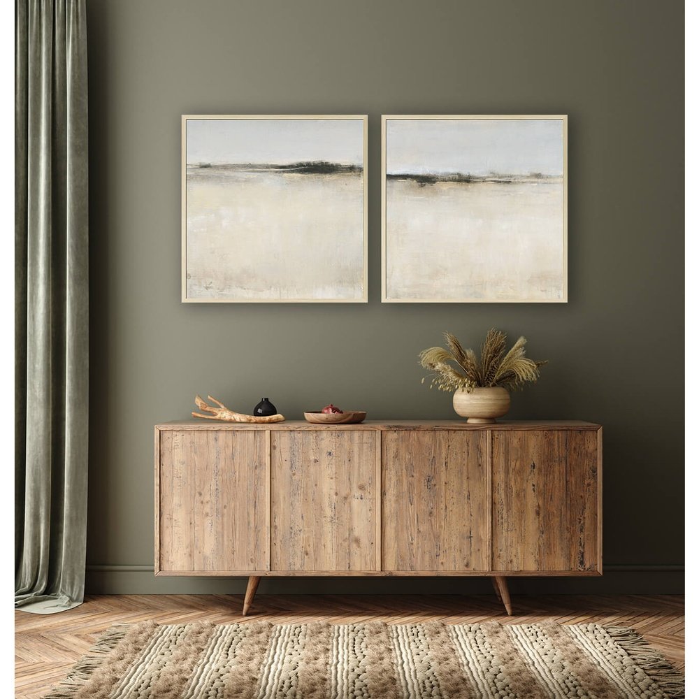 Product photograph of Olivia S Embellished Subtle Scape Ii - Framed Varnished Print - 62x62cm from Olivia's.