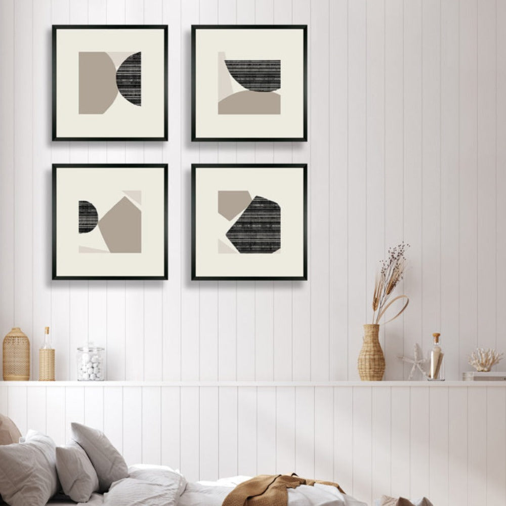 Product photograph of Olivia S Fragmented Shapes I - Framed Glazed Print - 42x42cm from Olivia's.