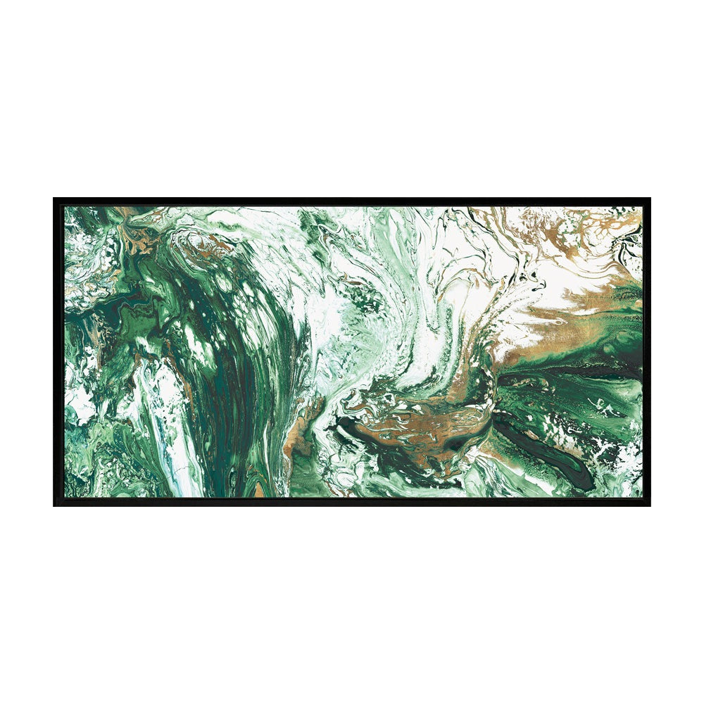 Product photograph of Olivia S Evening Emerald Tide Framed Canvas - 120x60cm from Olivia's
