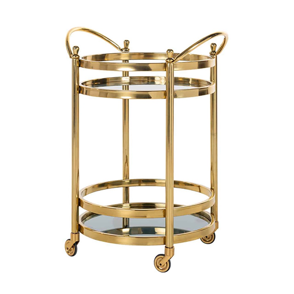 Product photograph of Richmond Hendricks Gold Round Drinks Cabinet from Olivia's